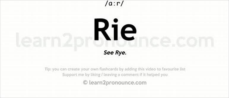 Meaning of rie